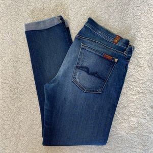 7 For All Mankind Blue Ankle & Cropped Jeans 28